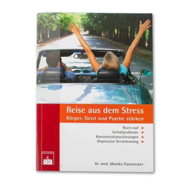 Gezeigt wird die Vorderseite des Buches "Reise aus dem Stress"