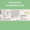 Ein Etikett zum Produkt ImmunPower von Neurolab Vital mit diversen Angaben wie Verzehrempfehlung, Zusammensetzung, Zutaten, Hinweise und mehr.
