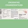 Ein Etikett zum Produkt Omega-3 Krillöl von Neurolab Vital mit diversen Angaben wie Verzehrempfehlung, Zusammensetzung, Zutaten, Hinweise und mehr.