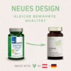 Eine Abbildung, die das neue Design des Produkts NachtRuhe von Neurolab Vital im Vergleich zum alten zeigt.
