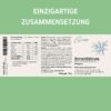 Ein Etikett zum Produkt NervenNahrung von Neurolab Vital mit diversen Angaben wie Verzehrempfehlung, Zusammensetzung, Zutaten, Hinweise und mehr.