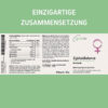 Ein Etikett zum Produkt ZyklusBalance von Neurolab Vital mit diversen Angaben wie Verzehrempfehlung, Zusammensetzung, Zutaten, Hinweise und mehr.